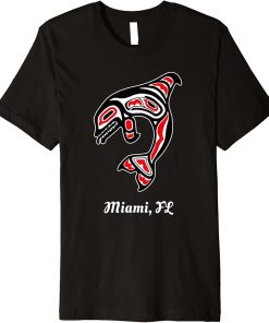 Native American Miami Florida Red Orca Killer Whale Premium T-Shirt