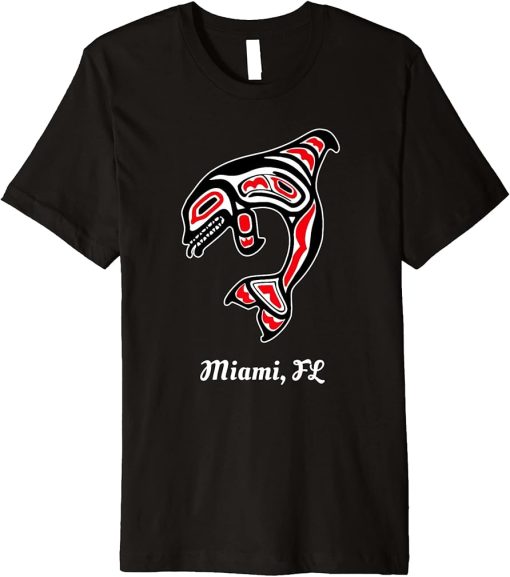 Native American Miami Florida Red Orca Killer Whale Premium T-Shirt